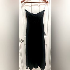 Lulu’s Remember this Moment Black Rhinestone Strapless Maxi Dress. NWT. Small